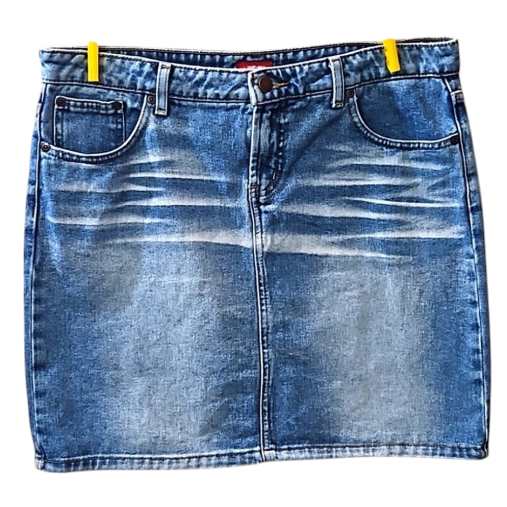 Mossimo Vintage Y2K Blue Denim Mini Skirt Size 13 Juniors